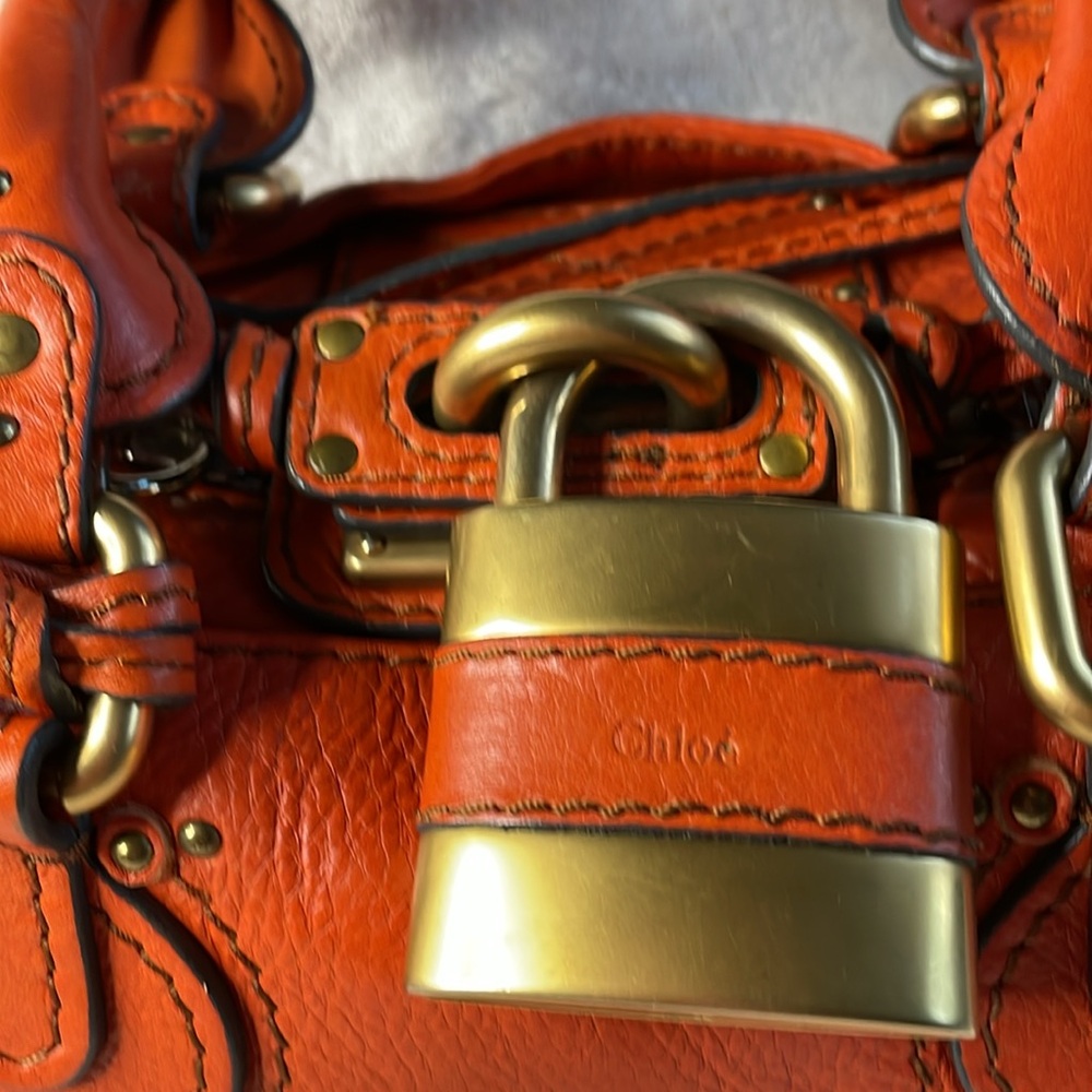 Chloe Orange Leather Satchel - Picture 2 of 12